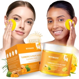 Turmeric Kojic Acid Cleansing Pads - Turmeric Face Scrub Pads 60PCS, for Face Cleansing and Exfoliation