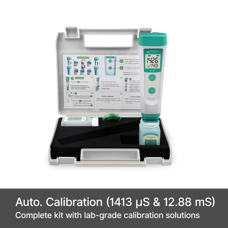 Apera Instruments Value Series EC20 Conductivity (EC) Pocket Tester Kit,