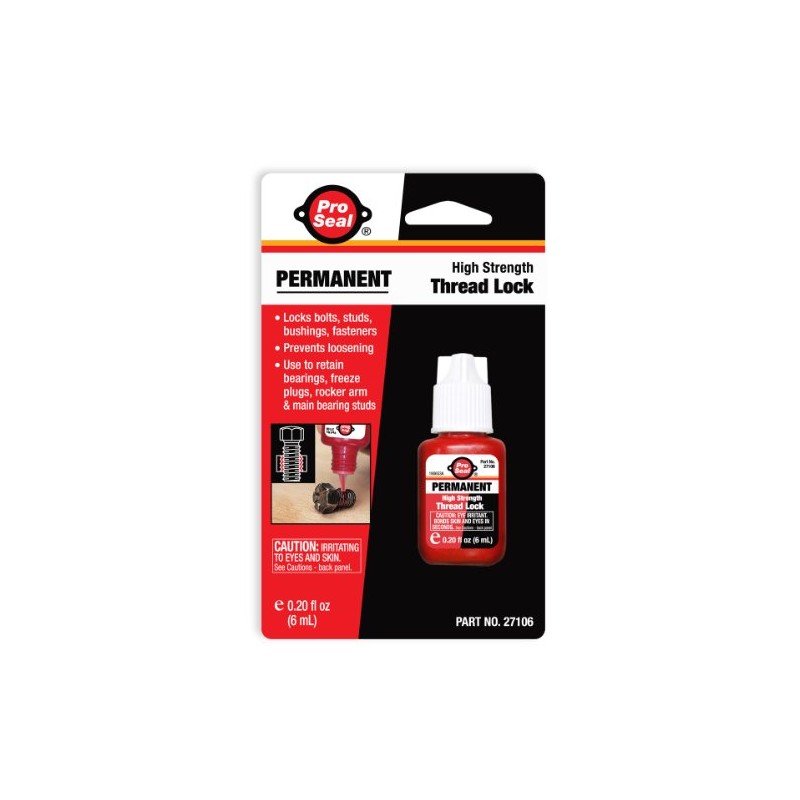 Pro-Seal Permanent Threadlocker, 6mL Bottle, Red (27106)