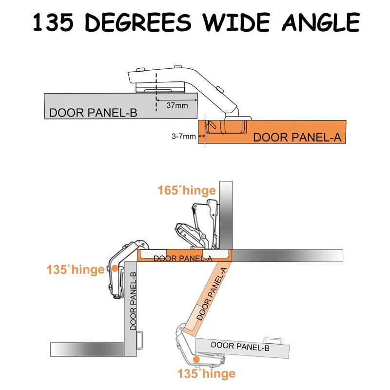 JinBoCheng 2 Pack 135° Lazy Susan Hinges for Cabinets, Corner