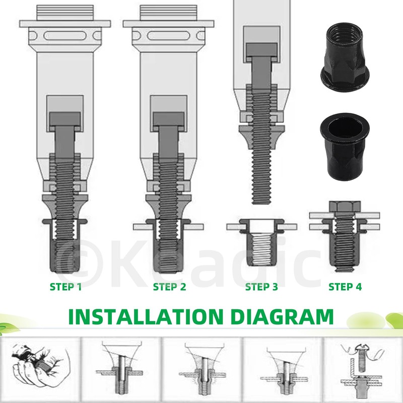 Keadic 250Pcs M3 M4 M5 M6 M8 M10 M12 Rivet
