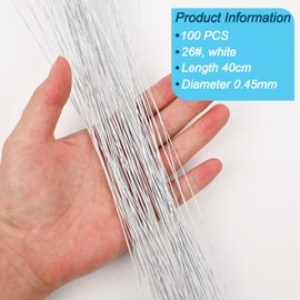 ARWIG Pack of 100 Flower Wire | 40cm White Floral Wire Stakes | Floristry Supplies | Flower Arrangement Supplies | Flexible Craft Wire for Handmade Flower Stems and Floral Arrangements
