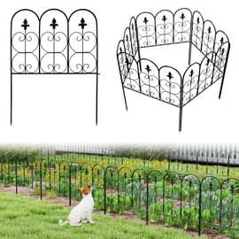 Kinsunny Garden Fence, 5 Pcs Decorative Garden Fencing,31.7in(H) x 10ft(L) Animal Barrier Fence, Garden Fence Border for Yard, Patio, Outdoor Decor，Black