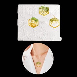 XYQHOAC Earring Molds for Epoxy Resin Bee Honeycomb Jewelry Silicone Molds with Hole Earring Resin Mold Jewelry Casting Mold for DIY Craft Earring Necklace Pendant Keychain Jewelry Making