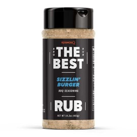 Kosmos Q The Best Sizzlin' Gourmet Burger Seasoning for Grilling - Hamburger Deluxe Seasoning for Ground Beef, Burger Patties, Meatloaf, Barbecue Brisket & Chili - Hamburger Rub (14.2 oz)
