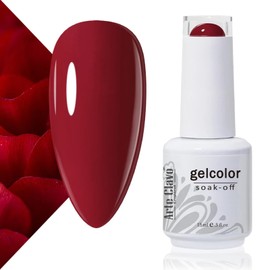 Arte Clavo 15ml Red Roses Gel Nail Polish Dark Cherry Burgundy Gel Polish Winter Blood Color Gel Polish Garnet Carmine Opaque Nails Soak Off U V Gel Polish Manicure Salon at Home 1452…