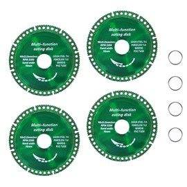 Ninnyi 4 PCS 100 * 22.23mm Tile Cutting Disc for Angle Grinder with 4 Washers, Diamond Stone Cutting Disc for Metal Wood Glass