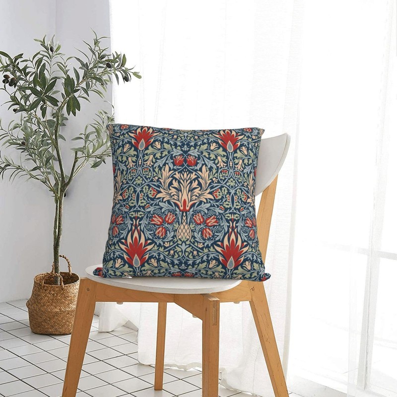 Keebik William Morris Pattern Throw Pillow Covers Decorative Outdoor Soft