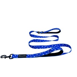 ShawnCo Dream Walk Dog Leash- Premium, Nylon Pet Leash with Soft Neoprene Handle for Small, Medium and Large Dogs (White Sharks, M/L 6FT w/ 2 Handles)