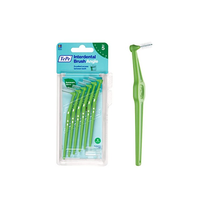 TePe Angle Cepillo Interdental Angulado, Cepillos interdenaltes TePe Verde 0.8mm