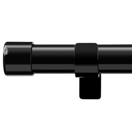 Basic Window Curtain Rods 28 to 62” - 1 Inch Heavy Duty Blackout Curtain Rod Set,Adjustable Drapery Rods with Brackets for Kitchen,Sliding Glass Door - Black