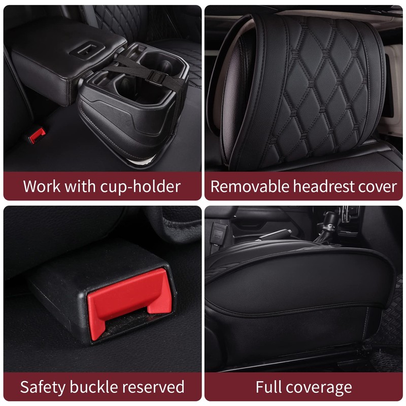 Aierxuan Jeep Wrangler JK JL Front Seat Covers Custom Fit