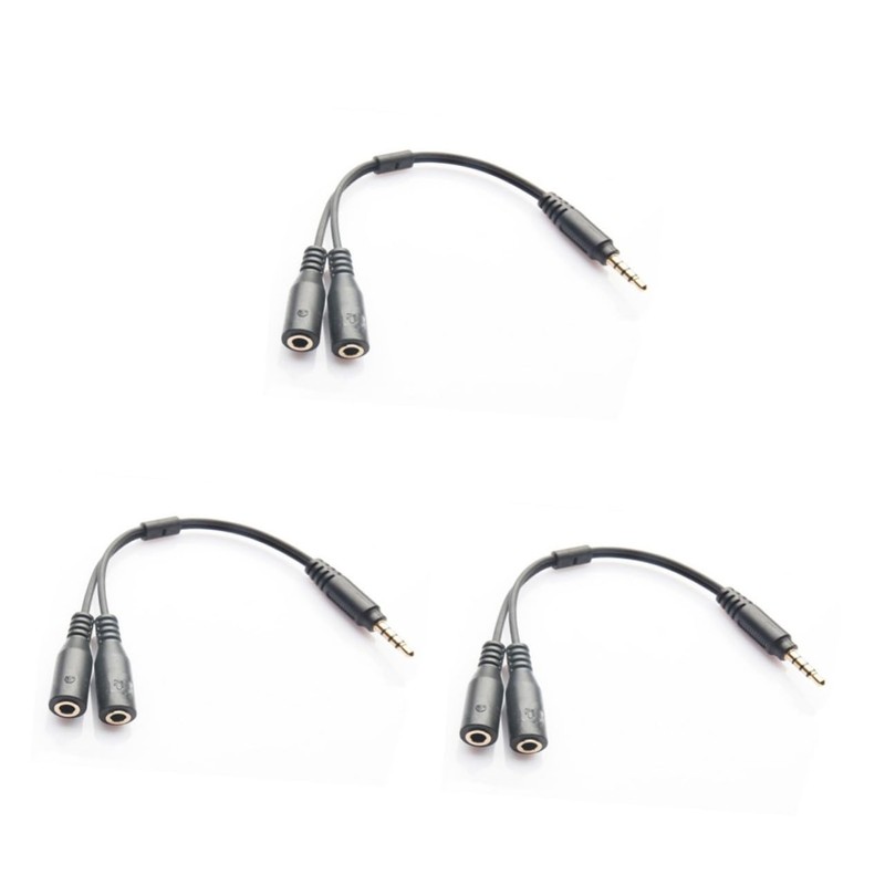Gatuida 3pcs Headset Splitter Adapter Position to and Microphone Ports
