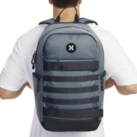 Hurley Mens Skateboard Backpack, Cool Grey, One Size