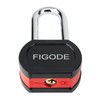 FIGODE® Black Covered Solid Steel Padlock with Key, High Security