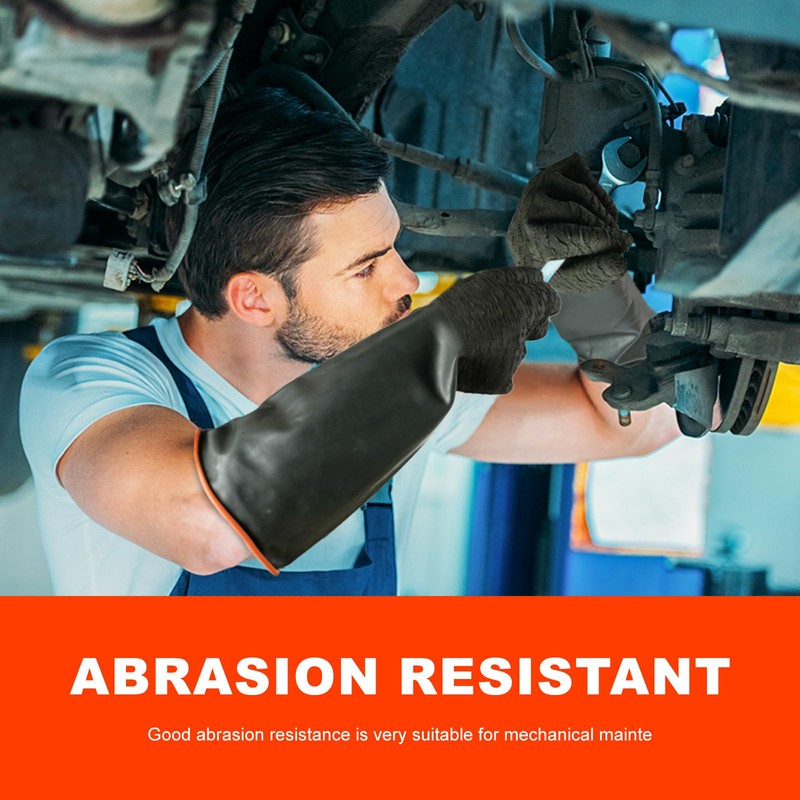 North Tower Heavy Duty Rubber Gloves, Industrial Gloves Waterproof Reusable