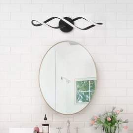 Aiwen LED Vanity Lights Cool White 6500K Dimmable LED Bathroom Bedroom Vanity Light Fixtures Modern Black Bathroom Vanity Lights for Mirror