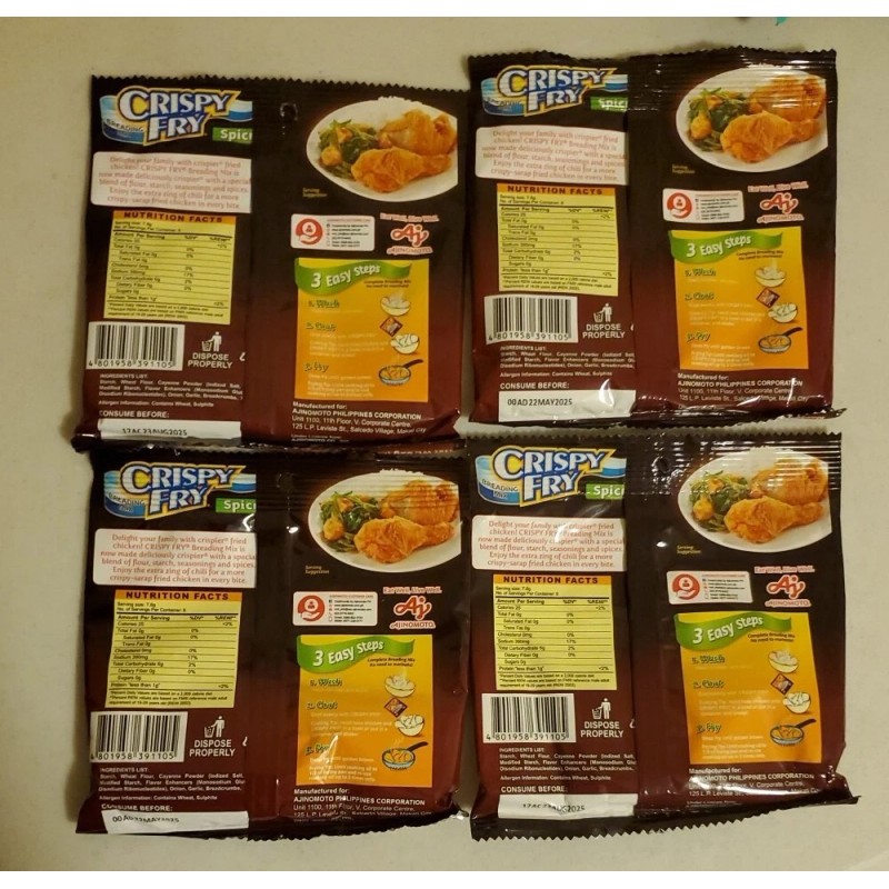 Ajinomoto Crispy Fry Breading Mix Spicy Flavor (4Pack x 62g)