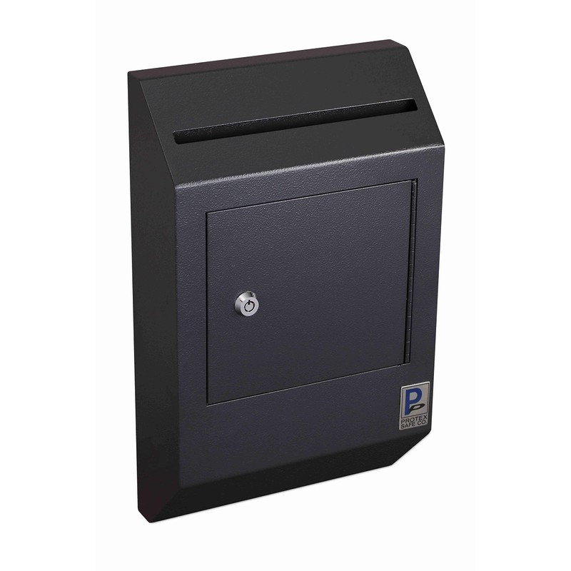 Protex Drop Box Security Lock Box (WDB-110)-Black,Heavy duty,Piano hinge, Secure