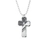 Shields of Strength Antique Finish Flag Cross Necklace - Proverbs