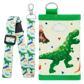 WAWSAM Children's Wallet - Wallet Children Age 4-12 Children's Purse, Dinosaurs, caricature