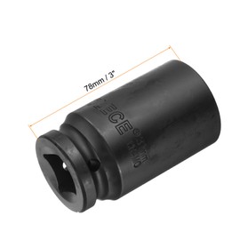 uxcell 3/4-Inch Drive 31mm 6-Point Deep Impact Socket, CR-MO Steel 78mm Length, Metric Sizes