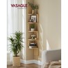 VASAGLE 5-Tier Corner Shelf, Wall Mounted Floating Shelf, Zigzag Corner