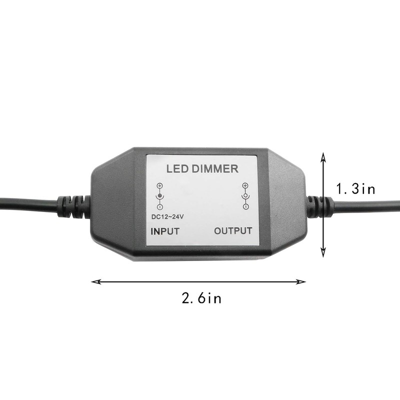 RuiLing 1-Pack Black DC 12V 24V LED Strip Dimmer Switch