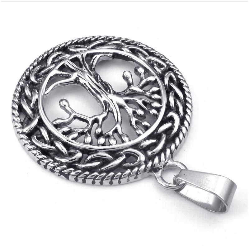 jonline24h Mens Womens Celtic Tree of Life Stainless Steel Pendant