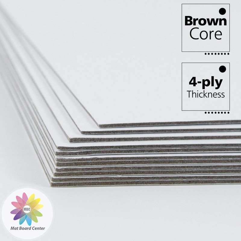 Mat Board Center, 10 Pack 4x6 White Backing Boards, Cardboard