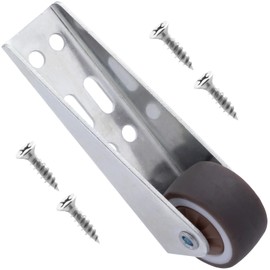 Deozu 1 Pcs Low Profile Casters, Rubber Low Profile Caster Wheels, Non-Slip Side Mount Caster Wheels for Room Door, Cabinet,Storage Box, Underbed Drawer, Bookcase (Silver, 0.8")