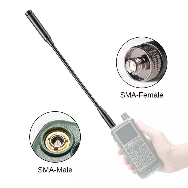 Radioddity RA13 Gooseneck Antenna | Dual Band | SMA-F