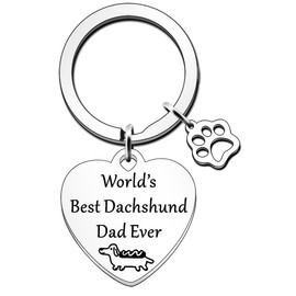 JETTOP Dachshund Dad Gifts-World's Best Dachshund Dad Gift Dog Dad Dachshund Dad Keychain Friend Funny Gifts for Birthday Christmas Fathers Day Dachshund Dad Keyring