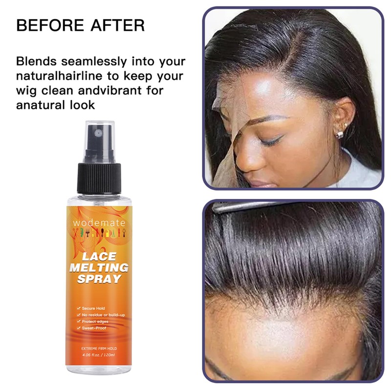 wodemate Lace Melting Spray, Extreme Hold Melting Spray for Glueless