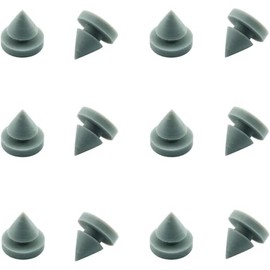 HJTOOK 12pcs Hinge Outlet Door Silencer, Heavy Duty Rubber 1/2 Inch Diameter, for Metal and Wood Doors