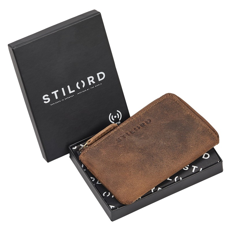 STILORD 'Keyon' Elegant Key Bag Leather Men's Key Case Women