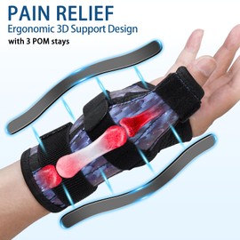 Kenspeed Wrist & Thumb Brace Carpal Tunnel Wrist Brace Night Support Thumb Stabilizer, Spica Thumb Splint Right Hand & Left Hand for Dequervain's Tenosynovitis, Tendonitis, Arthritis (Purple-Left, M)