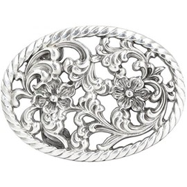 BELTINGER Belt Buckle Flower 4.0 cm | Buckle Interchangeable Buckle Belt Buckle 40 mm Solid | Interchangeable Belt up to 4 cm, Antique silver