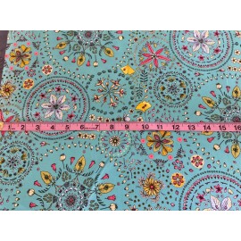 Odile Bailleoul Free Spirit Land Art By Odile Bailloeul Fairy Circles PWOB019 turquoise BTY OOP