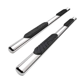 MaxMate Compatible with 2019-2022 Ram 1500 Crew Cab (Not for 19-22 Classic) 4 inch Oval Stainless Steel Side Step Rails Nerf Bars Running Boards (2pcs with Mounting Bracket Hardware Kit) | WB2D42017