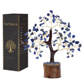 YATSKIA Lapis Lazuli Crystal Tree of Life, Feng Shui Gemstone Tree, Birthday Gifts for Women, Healing Crystal Gifts for Women, Gemstones Living Room Decor, Home Decor Gifts