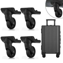 ziyue 5 Pack Luggage Wheels Replacement, 360 Degree Rotation Wheel, Universal Travel Suitcase Trolley Casters Wheels Repair Kits Including 2 in 1 Screwdriver Suitable for Travel Business Trips