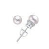 YAMI 925 Sterling Silver Pearl Earrings with Screw Back, Freshwater