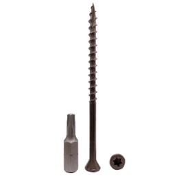 Marcopol Pack of 50 Brown Anti-Corrosion Paint 4.2 x 75 mm Wood Screws Torx Head Type 17 Countersunk Head Outer Screw