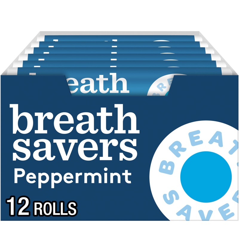 BREATH SAVERS Peppermint Sugar Free Breath Mints Rolls, 0.75 oz