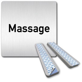 Türschilder24 XXL Door Sign 125 x 125 mm Massage 1.5 mm Aluminium Solid Material 100% Made in Germany (Massage + Spacer)