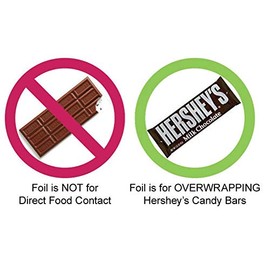 Light Blue Shiny Candy Bar Wrapper Foil Sheets for Over Wrapping Hershey's Chocolate Bars - 40 Sheets