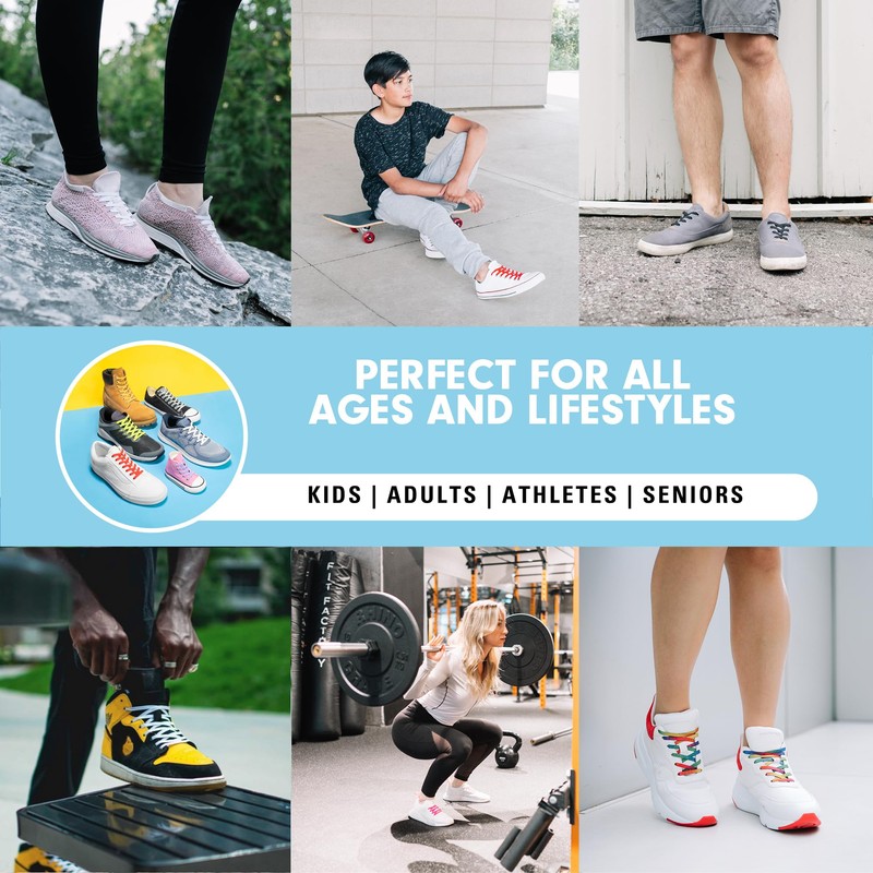 [Xpand] メンズ ノータイ シューレースシステム 靴ひも 伸縮ひも - フリーサイズ 大人 子ども靴用