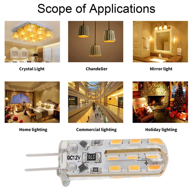 10pcs G4 LED Bulb 1.5W DC12V Warm White 3000K 110LM