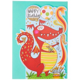 Rachel Ellen Boy Red Dragon Happy Birthday Card